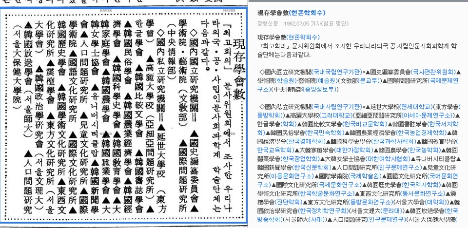 현존학회수 — 경향신문 · 1962-07-05 (이미지 1)