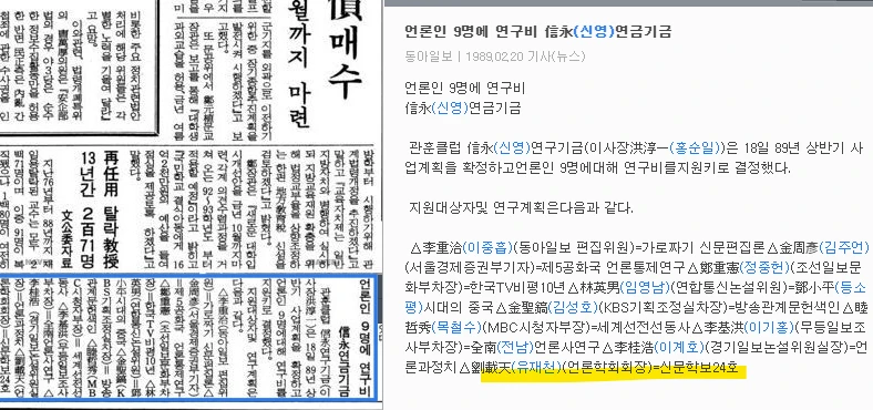 신영연구기금 선정 신문학보 24호 (1989년 2월 18일) — 동아일보 · 1989-02-20 (이미지 1)